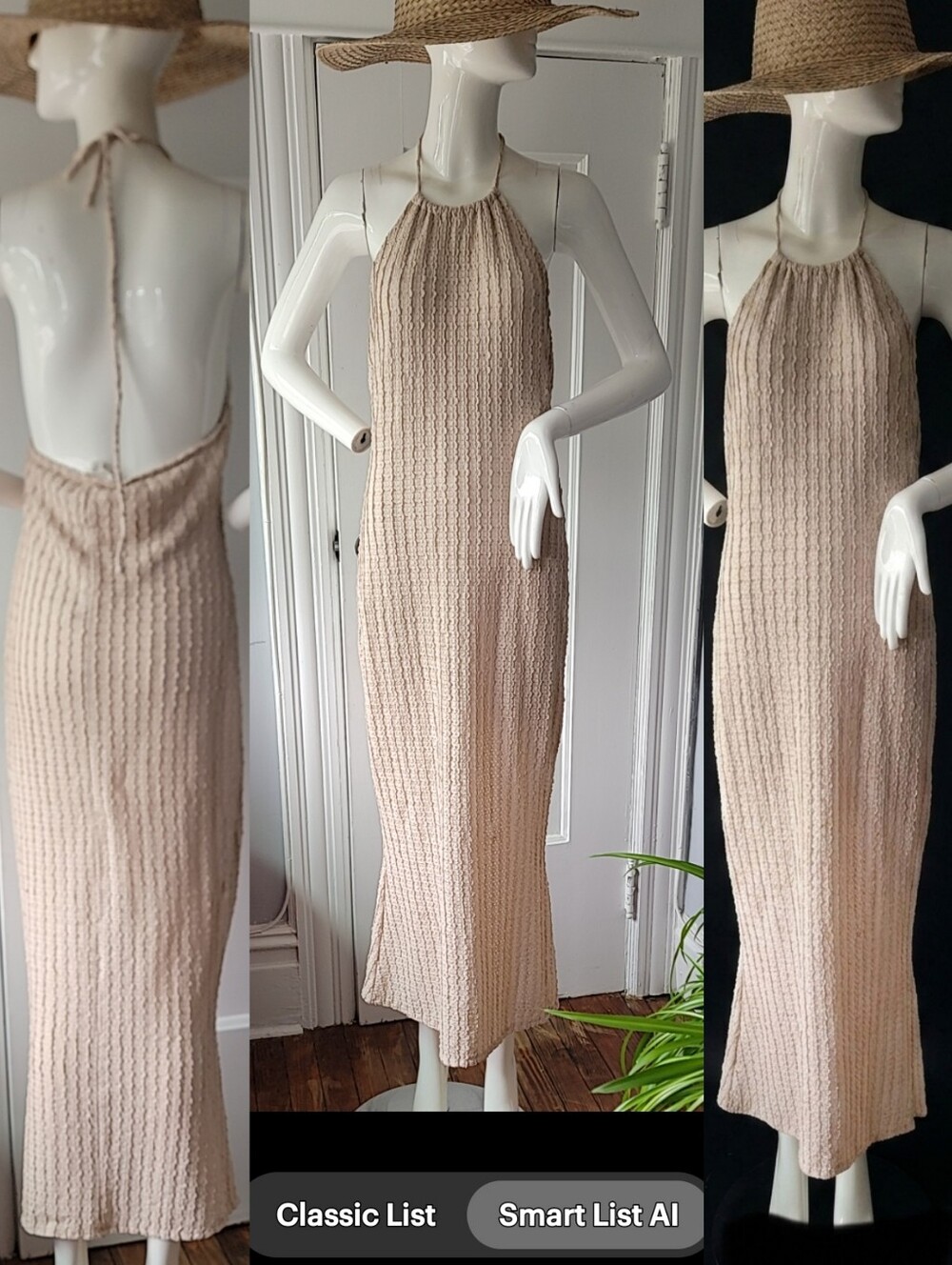 Jessica Simpson- Beige Knit Halter Maxi Dress 🎉🎉🎉🎉🎉💙🌸💙🌸💙🌸💙